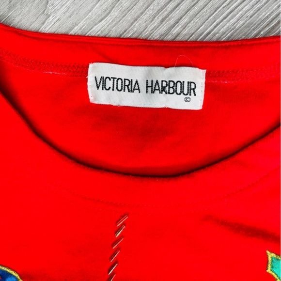 Vintage Victoria harbor sequin beaded Christmas sweater ornaments tree large - Picture 6 of 6